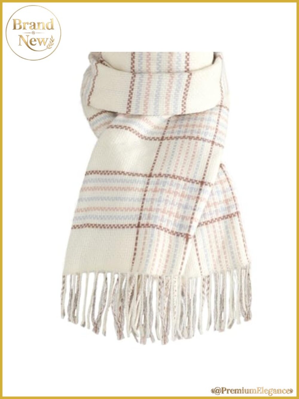 Women's Winter Scarf Warm Plaid Pashmina Shawl Wrap Polyester